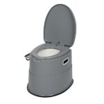 Portable Toilet with Non-slip Mat Grey - Image 10