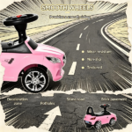 Pink Toddler Foot-to-Floor Ride-On Push Car: Kids Sliding Walking Toy with Functional Horn, Music, Headlights & Hidden Storage Space - Image 8