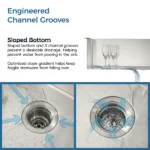 Stainless Steel Kitchen Sink, 23″x19″ Single Bowl, Undermount Handmade Sink in Dark Gray, with US Standard Drain and Hook[Unable ship on weekends, TK/TEMU only for pickup, only TX10643 warehouse supports GOFO] - Image 8