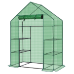 Mini Walk-in Greenhouse with PE Cover, 4-Shelf Indoor Outdoor Plant Gardening Green House for Garden Backyard, 56" x 29" x 77", Green - Image 4