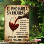 CIFbuy Vintage Spanish Red Wine Metal Sign 7.87x11.81in" Wine Glass Tin Plaque Rustic, Wall Decor Silent Quotes 2D Flat Iron 7.87x11.8ikTok, 7.87x11.8ikTok, t Self-pickup Logiopics - Image 7