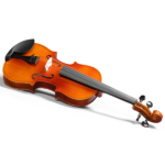 Brand new 4/4 natural tiger-striped acoustic violin set includes pitch stickers, tuner, strings, shoulder rest, rosin, bow, and premium gift box. - Image 3