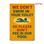 CIFbuy Vintage Iron Metal Wall Art, Humorous Pool Quote" Sign, 2D Flat Distressed Surface, 8x12 Inch Country Style Rustic Wall Decor Pool QuikTok, Pool QuikTok, t Self-pickup Logiopics - Image 2
