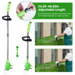 Cordless Grass Trimmer, 200W 1200mAh Battery, 3 Blade Types, Adjustable Length & Angle, Lightweight Weed Cutter for Yard/Garden with Wear rechargeable battery goggles and gloves - Image 12