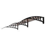 Same Code 82632470 80*38in Household Application Door & Window Rain Cover Eaves Brown Board & Black Holder - Image 3