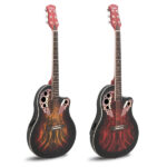 Don’t sell on Amazon 41 inch Full-Size Cutaway Acoustic-Electric Guitar Grape Voice Hole Spruce Top Round Back Sunset Color - Image 4
