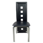 4pcs long backrest square hollow decoration PU leather dining chair round tube black cushion electroplating chair leg N201 Replace encoding13029118 - Image 2