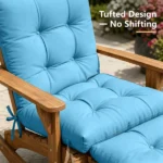 Outdoor Adirondack Chair Cushions – 44x19x4 inch Waterproof Rocking Chair Cushion with 17x19 Ottoman Cushion, Fade & Stain Resistant, Non-Slip Ties for Patio, Garden, Backyard - Image 3