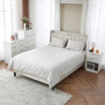 White P2 Density Board Wavy Pattern Drawer Front Two-Drawer Bedside Cabinet - Image 6