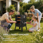 Portable Outdoor Smoker with 2 Detachable Grill Netting Smoking Racks, Charcoal Pan, 4 Air Vents, Thermometer, Vertical Charcoal Smoker for Barbecue Camping Backyard Grill - Image 11