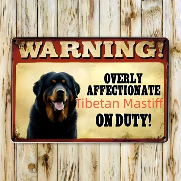 CIFbuy 1PC Mastiff Humorous Warning Metal Tin Sign, Vintage Rustic Iron Wall Art 8x12 Inch Unframed Decor, Unframed Decor, Funny Dog Design Wal WarninikTok, WarninikTok, Unframed Decor Self-agckup Logiopal