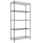 5-Layer Adjustable Display Rack Iron Household Shelf with Adjustable Feet 29.13*13.39*59.06in Forest Green - Image 3