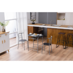 Same Code 67657426 PVC Breakfast Table (One Table and Two Chairs) Black - Image 21