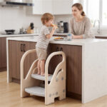  Convertible 2-Step Toddler Step Stool Multifunctional Kids Ladder Seat for Kitchen Bathroom - Image 2