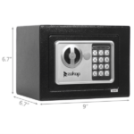 Mini Wall-in Style Electronic Code Metal Steel Box Safe Case 17EF Black - Image 8