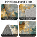 Three-piece kitchen rug set, non-slip and washable, abstract pattern kitchen hallway rug, soft and comfortable, suitable for sinks, floors, entrances, hallways and bathrooms. - Image 6