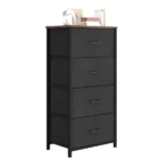 4 Drawer Dresser with Durable Steel Frame & Handles for Adult for , Living Room, Black (Shipment from Walmart) - Image 3