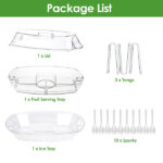 Fruit Ice Serving Tray Chilled Veggie Tray Shrimp Cocktail Serving Dish Appetizer Party Serving Platter Cold Food Buffet Server with Lid and 4 Compartments 3 Tongs 10 Sporks - Image 8