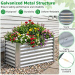 4×2×2 Ft Galvanized Steel Raised Garden Bed Outdoor Planter Box for Vegetables Herbs Flowers - Image 7