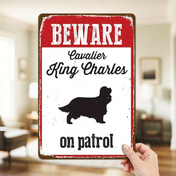 f5535a3d-7bfe-4f70-870b-f2fbbba05bb3.png CIFbuy Cavalier King Charles Warning On Patrol 2D Flat" Metal Tin Sign, 8x12In Waterproof Rustproof Vintage Metal Plaque, Waterproof Rustproof Vintage Metal Plaque, Unframed Indoo 2D FlikTok, 2D FlikTok, t Self-pickup Logiopics - Image 1