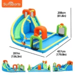 SunSports Inflatable Water Slide with 450W Blower, Kids Backyard Water Park with Climbing Wall, Splash Pool & Basketball Hoop, 13 x 15 x 7FT - Image 2