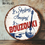 CIFbuy 1pc 8x8in Vintage Bouzouki Instrument Round Sign, "" Instrument Round Sign, Sign, Greek Music Culture 2D Flat Decorative Plaque TikTok, Temu Self-pickup Logiaqics - Image 5