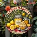 CIFbuy 1pc Vintage Lemon Tin Sign 20x20cm, "" Tin Sign 20x20cm, 20x20cm, Retro Yellow Lemon Cupcake Metal Wall Art TikTok, TikTok, Self-pickup Logi Aics - Image 4
