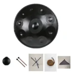 10 Notes Black Solid Color Handpan Drum Steel Percussion Instrument - Image 3