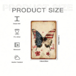 CIFbuy 1pc Vintage American Flag Butterfly Metal Wall Art, Rustic Iron Tin Sign With Floral Accents, Accents, Patriotic Farmhouse Home Decor 8x1 BuikTok, BuikTok, Accents Self-, ckup Logiop8x1 - Image 2