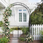 134.5*58.5*213cm Arc Roof Double Layer With Door Wrought Iron Iron Arch Courtyard Black - Image 16