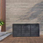 75gal 280L Outdoor Garden Plastic Storage Deck Box Chest Tools Cushions Toys Lockable Seat BLACK - Image 12