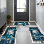 Three-piece kitchen rug set, non-slip and washable, abstract pattern kitchen hallway rug, soft and comfortable, suitable for sinks, floors, entrances, hallways and bathrooms. - Image 12
