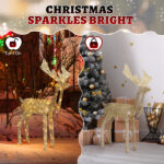 3.6FT Motorized Reindeer with Shaking Head, Outdoor Christmas Decorations with Motor & 120 Warm White LED Lights, for Xmas Outdoor Holiday Indoor Decor Lighted Holiday Displays - Image 5