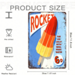 CIFbuy Vintage|Rocket Popsicle|Metal Sign, 8"X12" Thick Solid Iron Retro Wall Decor, Classic Rocket Shaped Fruit Ice Lolly Slogan Print TikTok, TikTok, rint Self-pickup Logiopics - Image 2