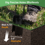 Multifunctional Bulb Planter Tool, Long Handle 5-in-1 Garden Digger Weeder Soil Remover for Home Garden Lawn,Easy to Use Bulb Planter Long Handle, Multifunctional Garden Tool for Planting Weeding Digging - Image 5
