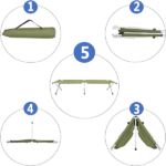 Portable Folding Camping Cot with Carrying Bag Army (Green) - Image 3