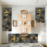 Three-piece kitchen rug set, non-slip and washable, abstract pattern kitchen hallway rug, soft and comfortable, suitable for sinks, floors, entrances, hallways and bathrooms. - Image 9