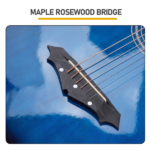 Blue 38-inch Acoustic Guitar with Picks, Strings, Capo, Case, Tuner, and Strap - Image 9