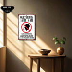 CIFbuy 1pc Quiet Time Sign 10 PM To 8 AM, 2D Flat Metal Silent Reminder Plaque, Decorative Wall Art For Bedroom, Bar, Garage, Garden & TikTok, TikTok, Decorative Wall Art For Bedroom, Bar, Garage Self-pickup Logiopics - Image 4