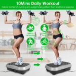 Vibration Exercise Machine With Resistant Bands Remote Control Whole Body Vibration Platform Workout Equipment Home Fitness Training Equipment For Weight Loss Fat Burner - Image 4