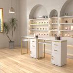 White particleboard and iron pipe, 97*35*78cm, 2 drawers and 1 door, computer desk, suitable for multiple scenarios - Image 11