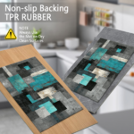 Three-piece kitchen rug set, non-slip and washable, abstract pattern kitchen hallway rug, soft and comfortable, suitable for sinks, floors, entrances, hallways and bathrooms. - Image 5