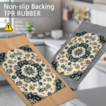 Three-piece kitchen rug set, non-slip and washable, abstract pattern kitchen hallway rug, soft and comfortable, suitable for sinks, floors, entrances, hallways and bathrooms. - Image 5