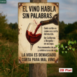 CIFbuy Vintage Spanish Red Wine Metal Sign 7.87x11.81in" Wine Glass Tin Plaque Rustic, Wall Decor Silent Quotes 2D Flat Iron 7.87x11.8ikTok, 7.87x11.8ikTok, t Self-pickup Logiopics - Image 6