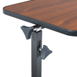 Multifunctional Adjustable Bedside Table MDF + Iron Movable Sofa Side Table 4-Wheeled Small Computer Desk with Brakes 26.5*16.5*27~44in Dark Wood Grain Color - Image 28
