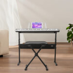 [Do Not Sell on Amazon] GEP-110 61 Key Lighting Keyboard with Piano Stand, Piano Bench, Built In Speakers, Headphone, Microphone, Music Rest, LED Screen, 3 Teaching Modes for Beginners - Image 8