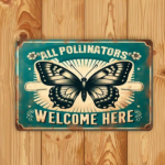 CIFbuy 1pc Vintage Garden Sign "All Pollinators Are Welcome Here", Retro Iron Metal Tin Sign, Rustic Farmhouse Indoor Outdoor Yard Deco TikTok, TikTok, etal Tin Sign Self-pickup Logiopics - Image 6