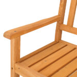 118*56.5*90cm Outdoor Garden Fir Grid Back Wooden Bench Burlywood - Image 10