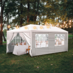 10'x20' Outdoor Party Tent with 6 Removable Sidewalls, Waterproof Canopy Patio Wedding Gazebo, White - Image 10