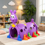 2-Section Purple Toddler Play Tunnel – Kids Crawl & Climb Through Indoor Outdoor Play Structure - Image 4